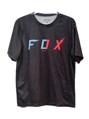Fox Black Short-Sleeve Tee with Blue and Red Logo